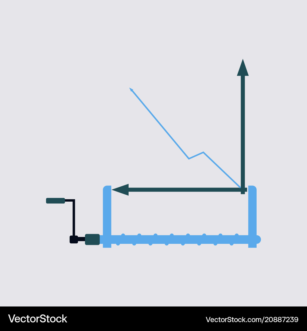 Financial data graph chart trend lines columns vector image