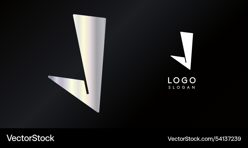 Geometric triangular j letter abstract dynamic vector image