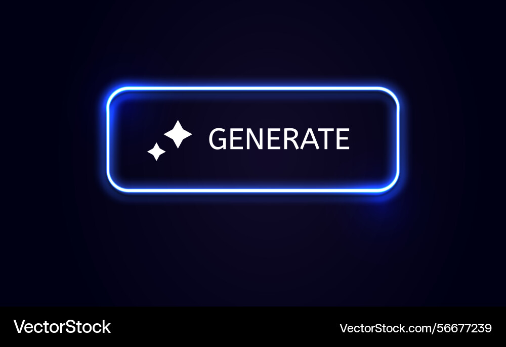 Neon glow generate buttons set for modern ui Neon glow generate buttons set for modern ui vector image
