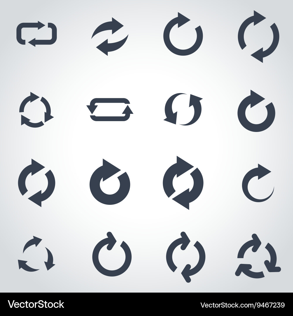 Refresh Icon Set - Circular Arrows Vector Image