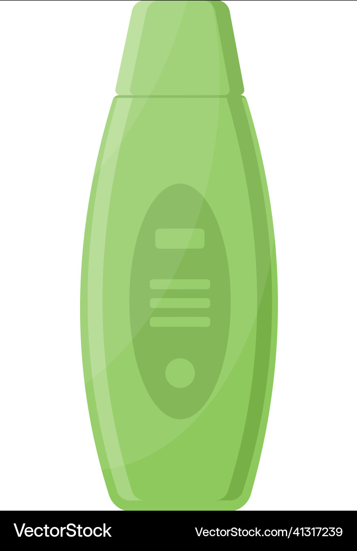 Shampoo or shower gel in green plastic bottle vector image