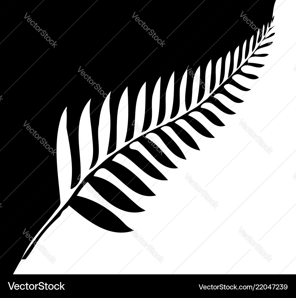 Silver fern of new zealand Royalty Free Vector Image