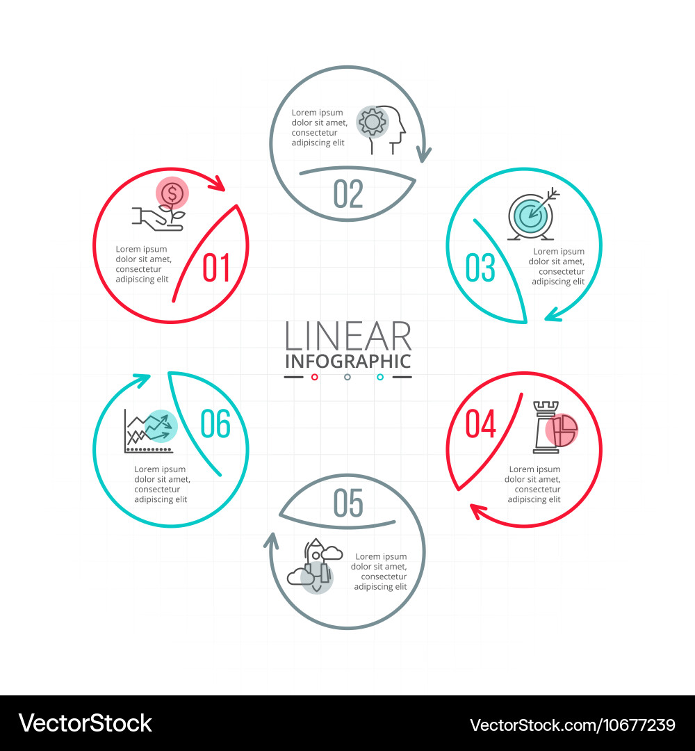Thin line flat element for infographic Vector Image