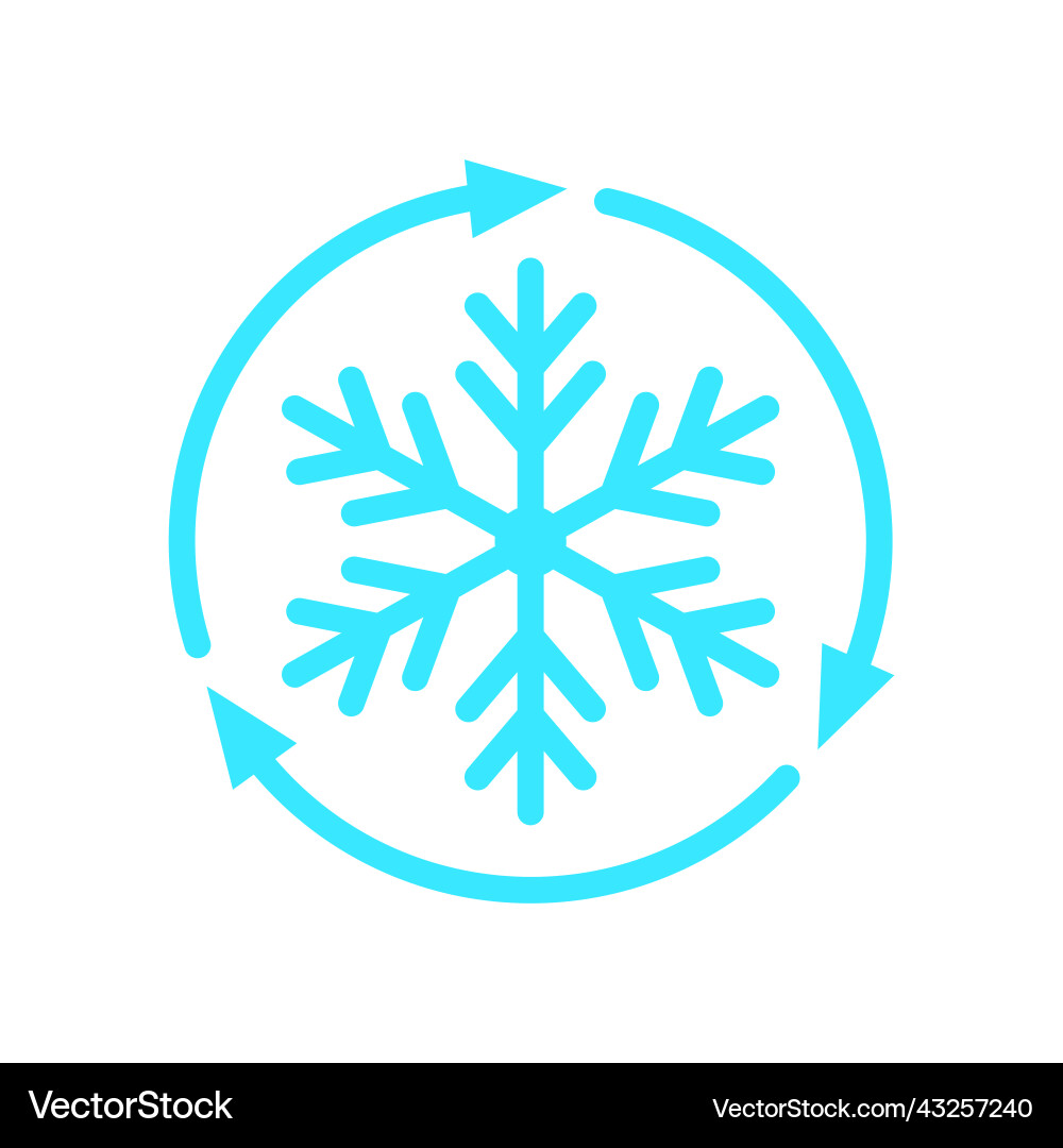 Abstract freezing flat icon isolated on white Abstract freezing flat icon isolated on white vector image