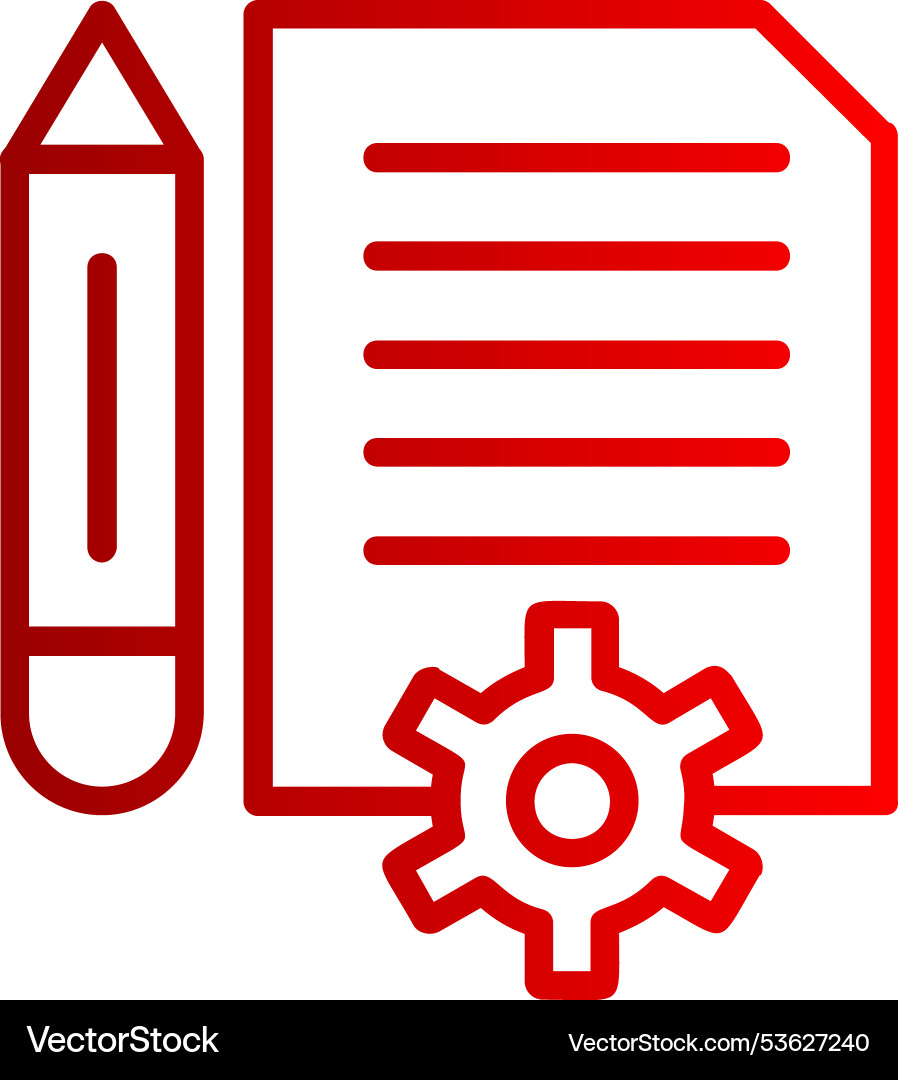 Contract line gradient icon Vector Image