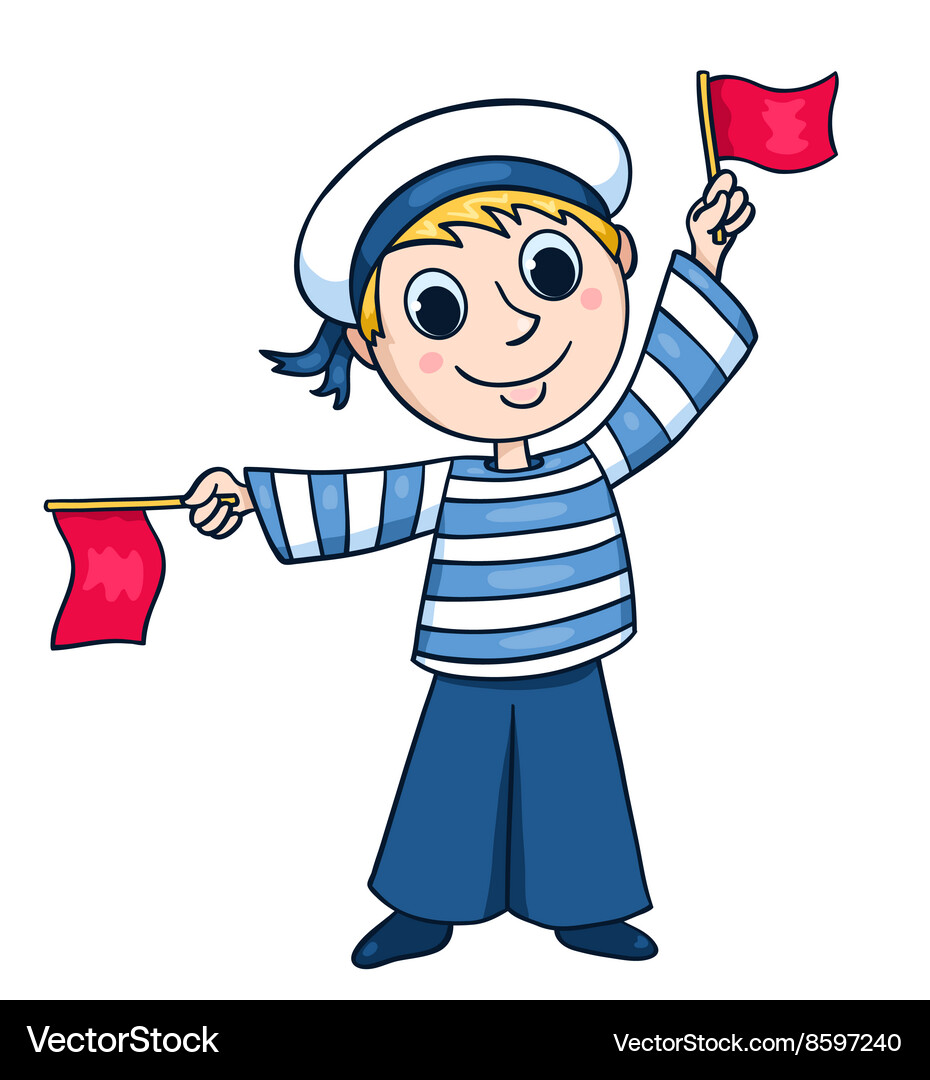Fröhliche kleine Sailor Boy Vektorbild