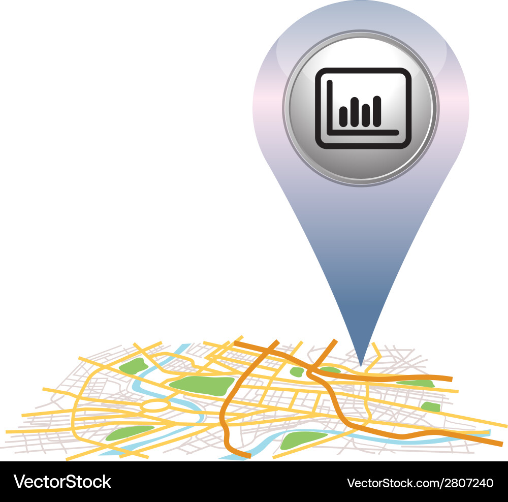 Graph Pin Pointer auf Kartenlage vektorbild