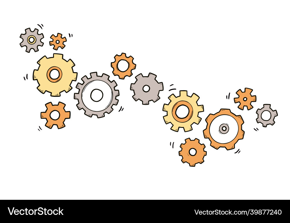 Handgezeichnetes Getriebe Set Doodle Skizze Stil Handgezeichnetes Getriebe Set Doodle Skizze Stil vektorbild