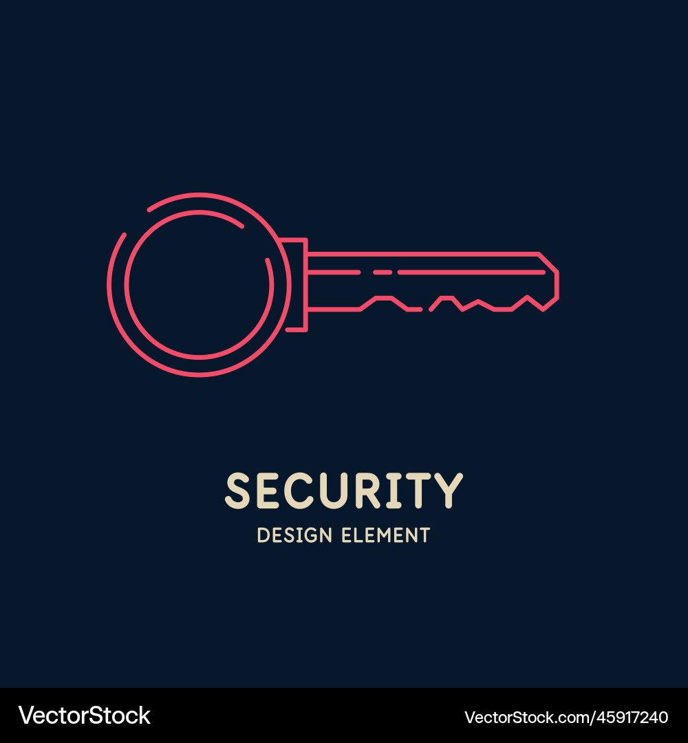 Key to the lock linear image icon vector image