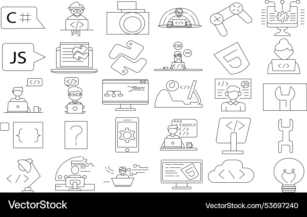 Kodierungssymbol programmieren Kodierungssymbol programmieren Vektorbild