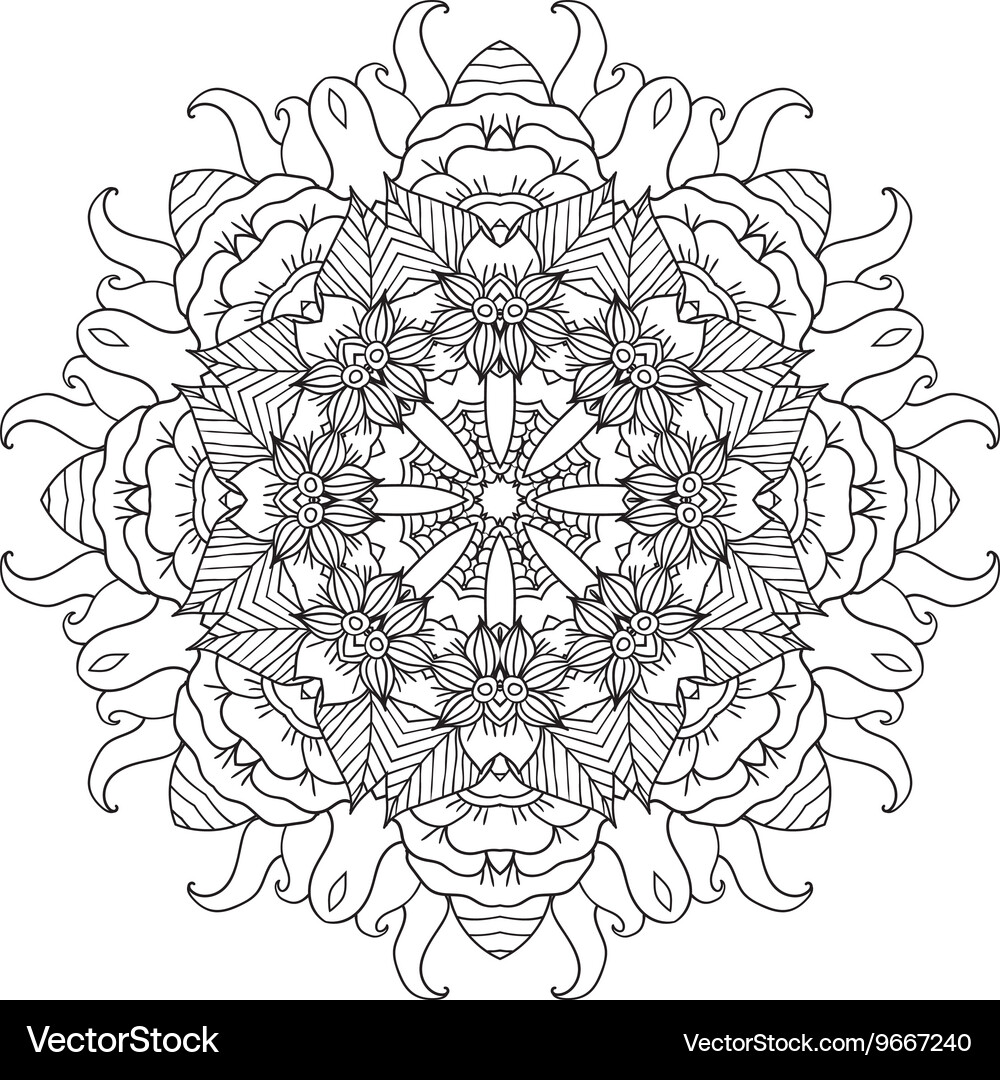 Mandala ethnic decorative elements hand drawn Vector Image