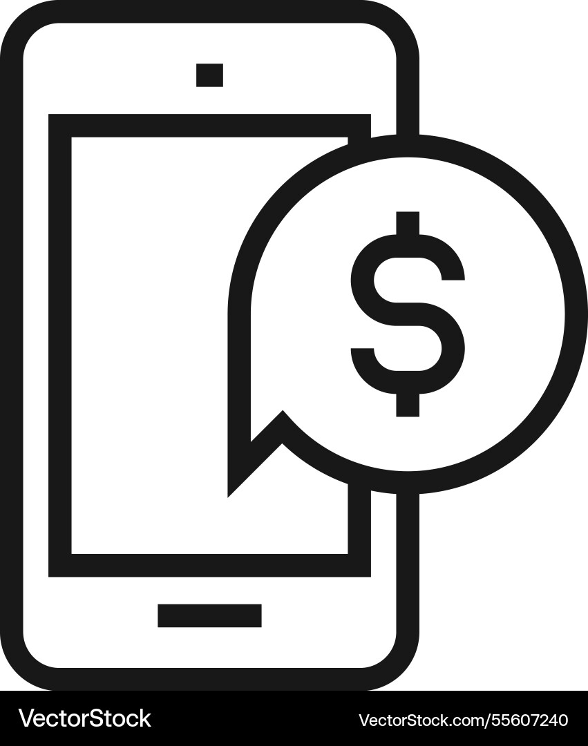 Mobile Banking Flat Line Web-Icon Konzept Mobile Banking Flat Line Web-Icon Konzept Vektorbild