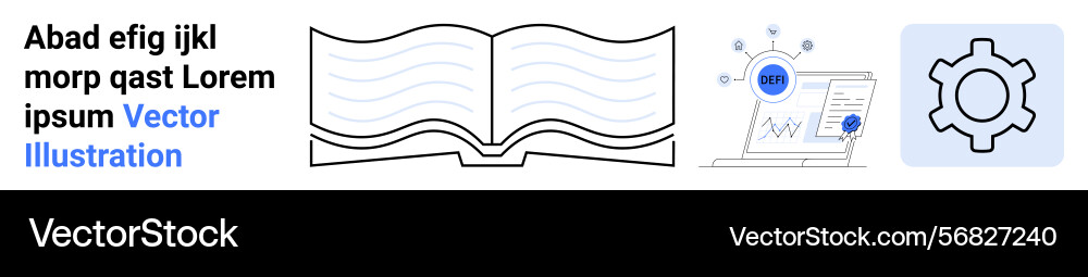 Open book with text analytics chart data Vector Image