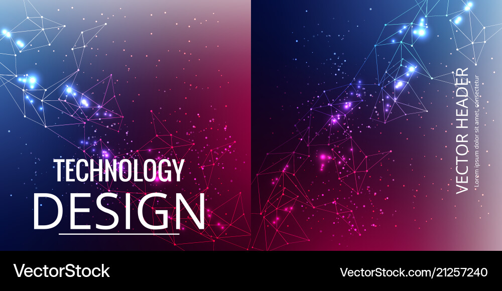 Set of abstract technology web banner Set of abstract technology web banner vector image