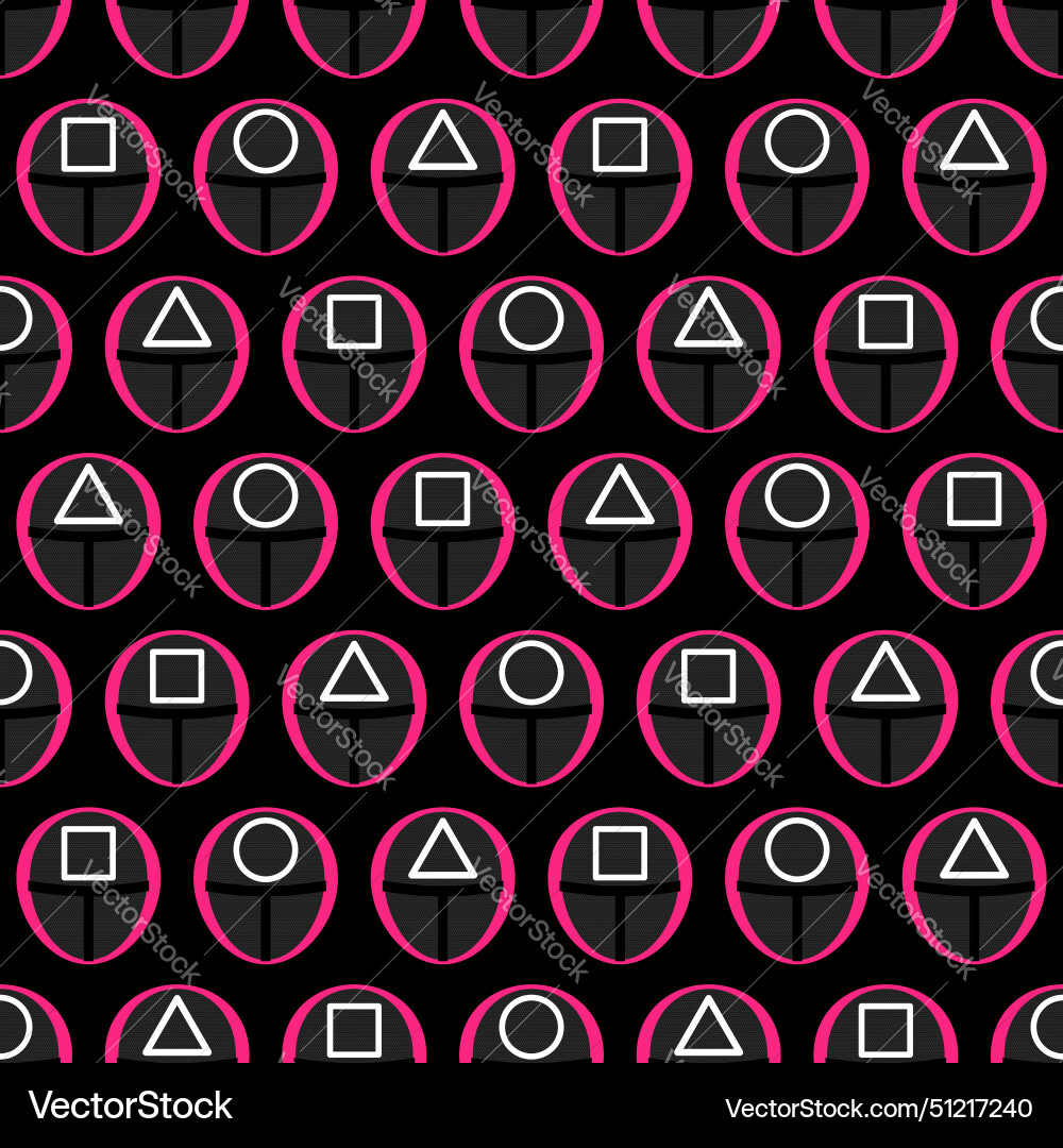 Squid game mask pattern seamless concept version Vector Image