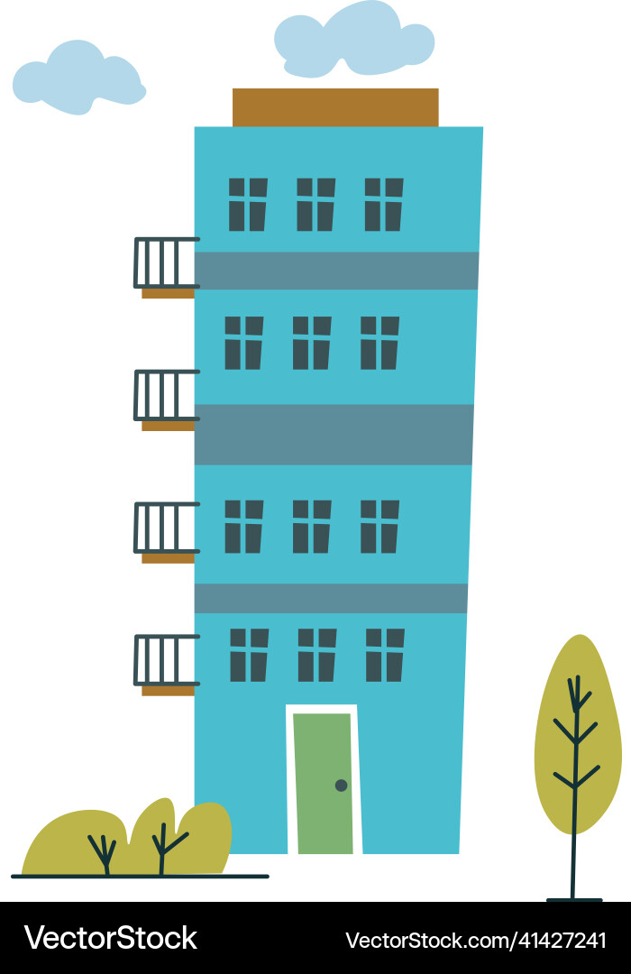 Apartments in building cityscape skyscrapers Apartments in building cityscape skyscrapers vector image