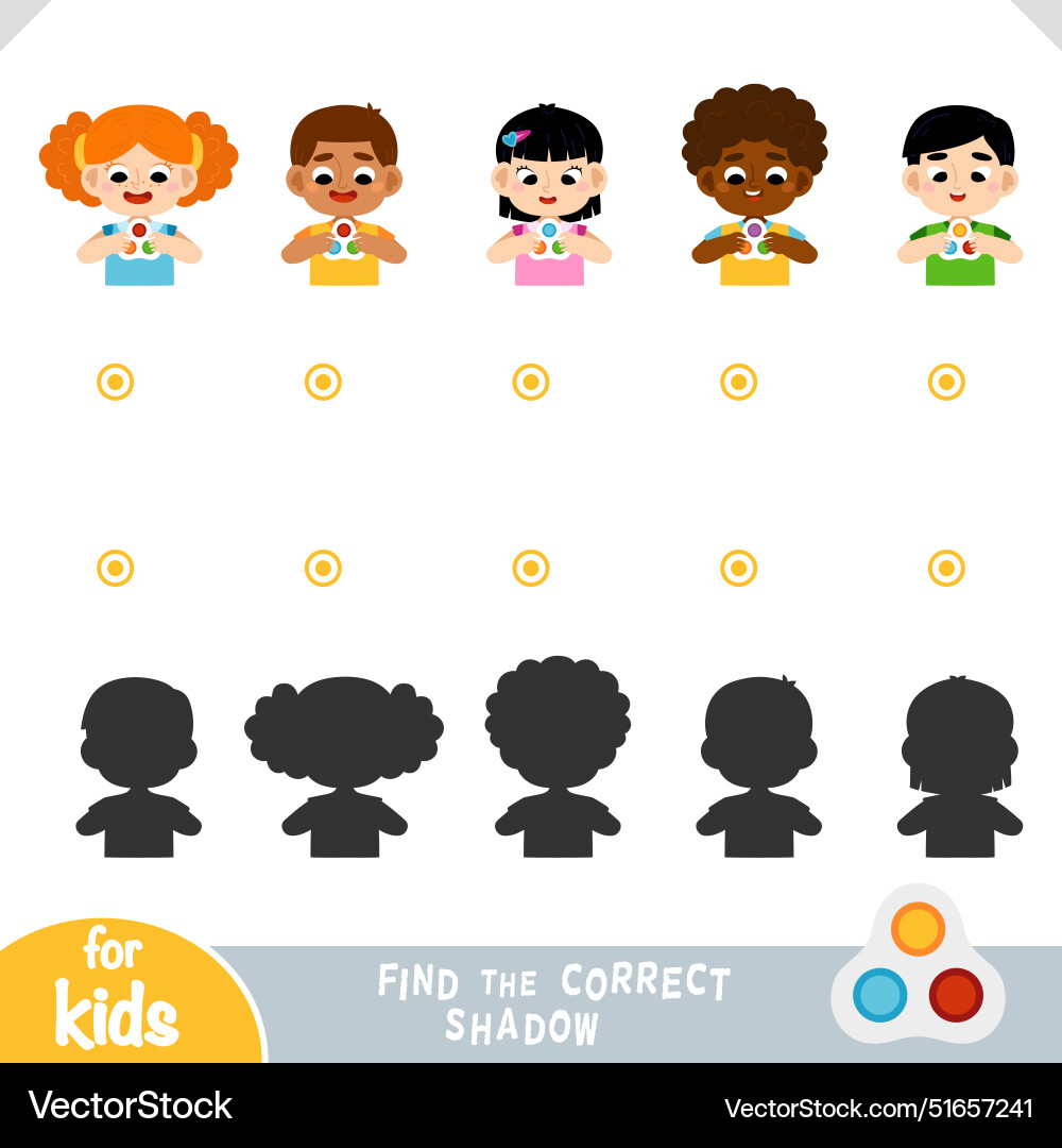 Find the correct shadow education game for kids Vector Image