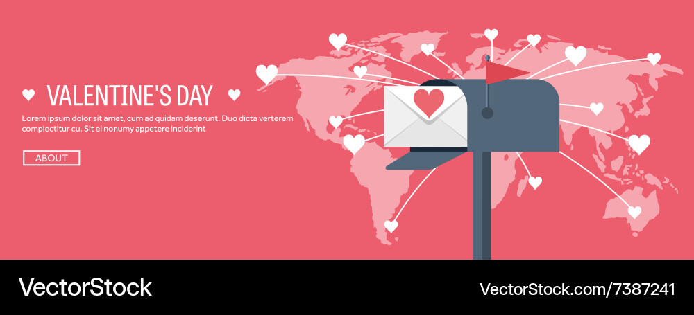 Flat background with envelope vector image