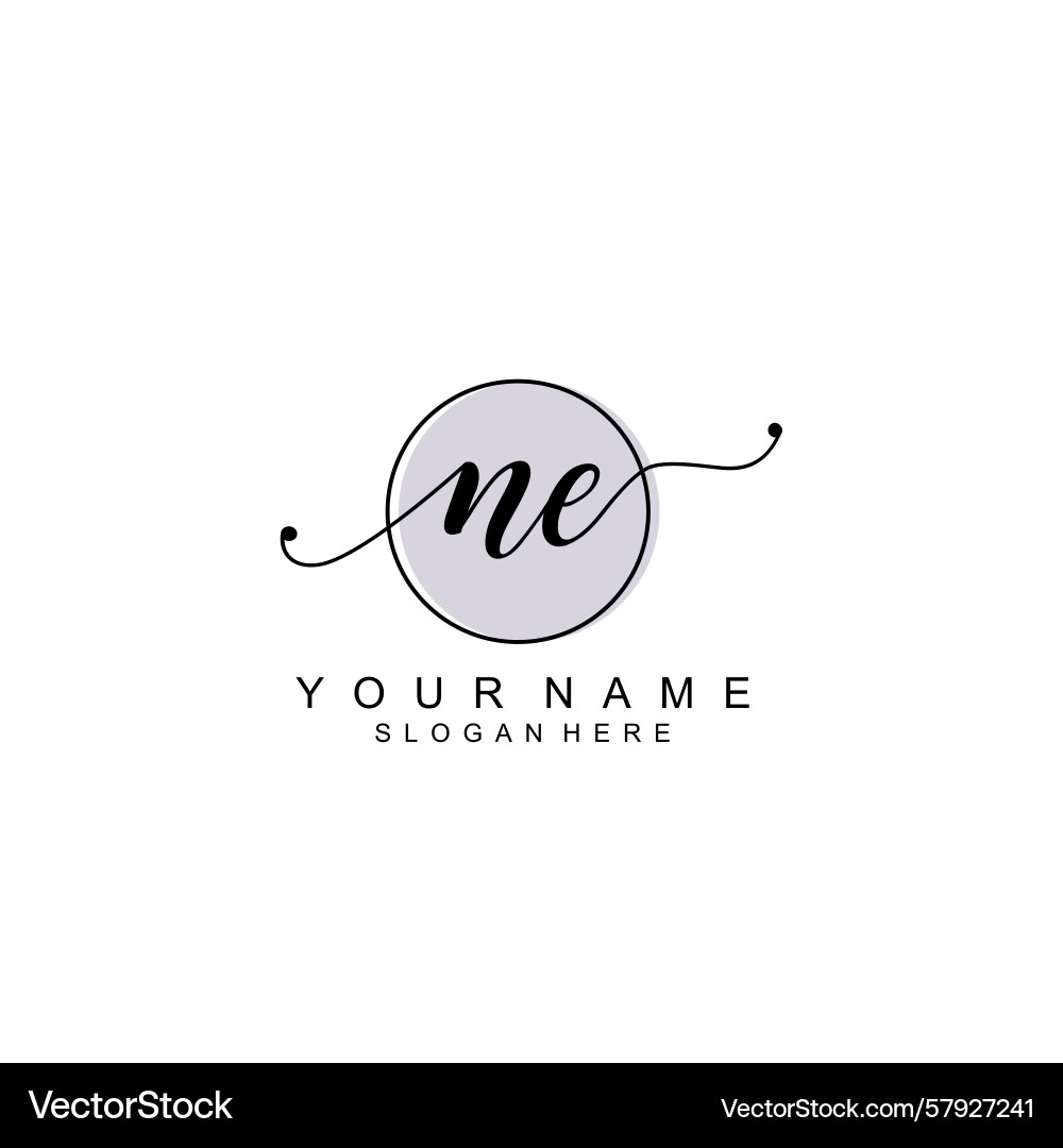 Handwriting logo concepts with initial ne Handwriting logo concepts with initial ne Vector Image