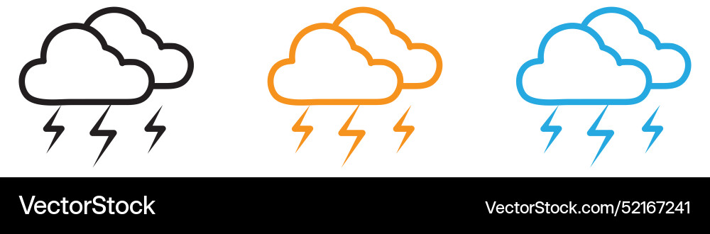 Lightning icon logo set collection for web app ui vector image