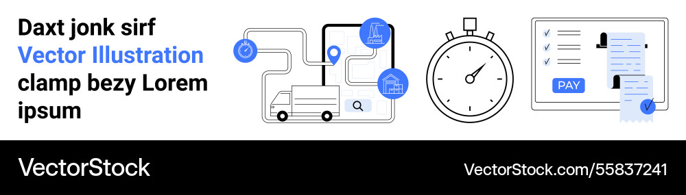 Logistics automation with route mapping time Vector Image
