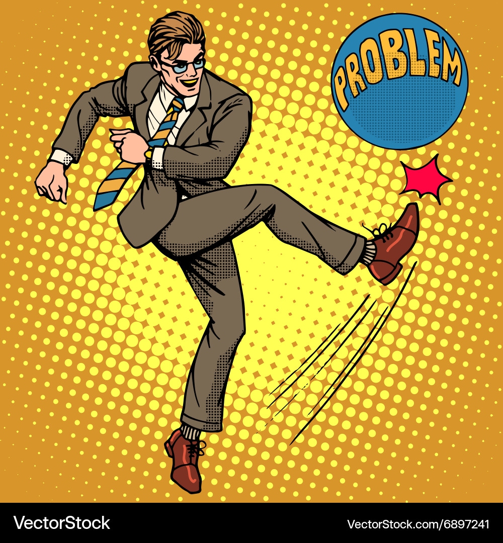 Man Facing a Challenge Vector Image