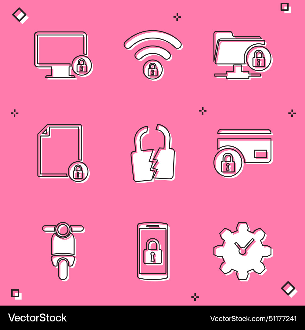 Set lock on monitor wifi locked ftp folder Set lock on monitor wifi locked ftp folder Vector Image