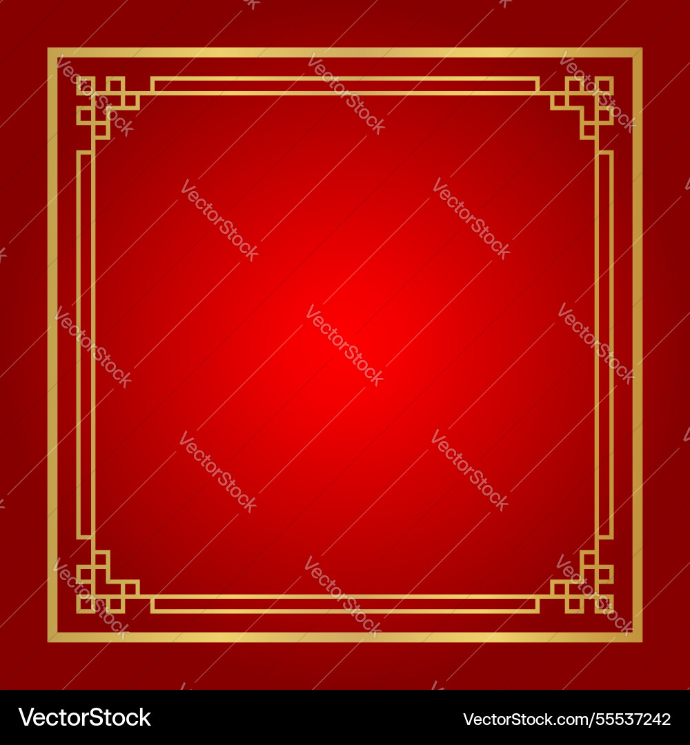 Chinese certificate frame square red background Vector Image