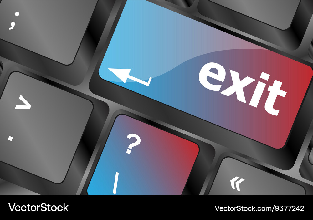 Computertastatur Schlüssel mit Ausgang Taste Vektorbild
