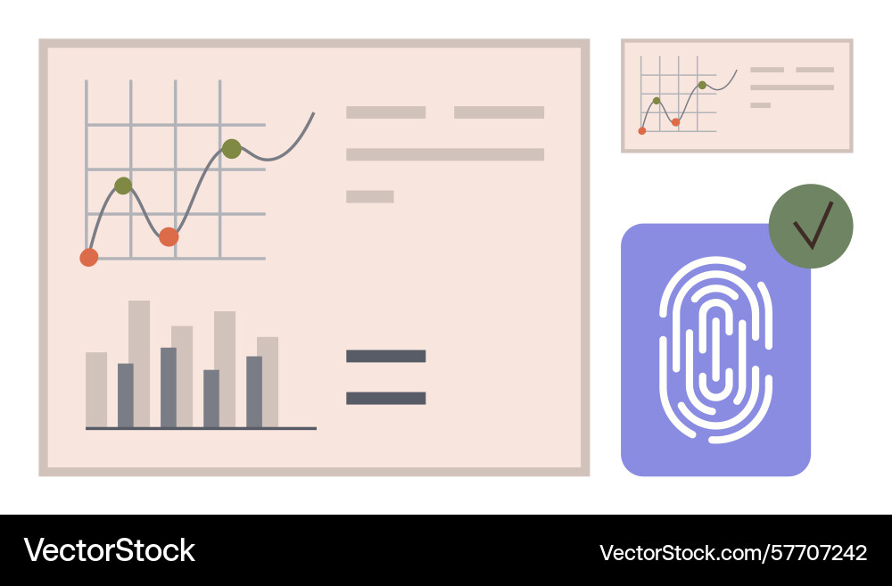 Data analytics dashboard with charts graphs vector image