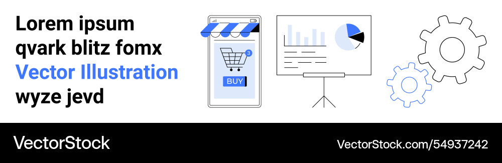 E-commerce and analytics concept with mobile E-commerce and analytics concept with mobile vector image