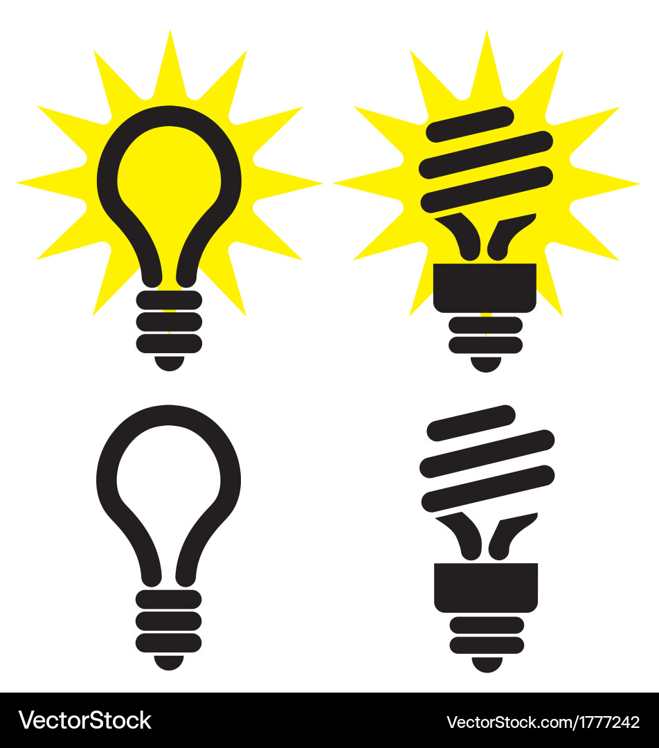 Light Bulb Icons - Simple Set vector image