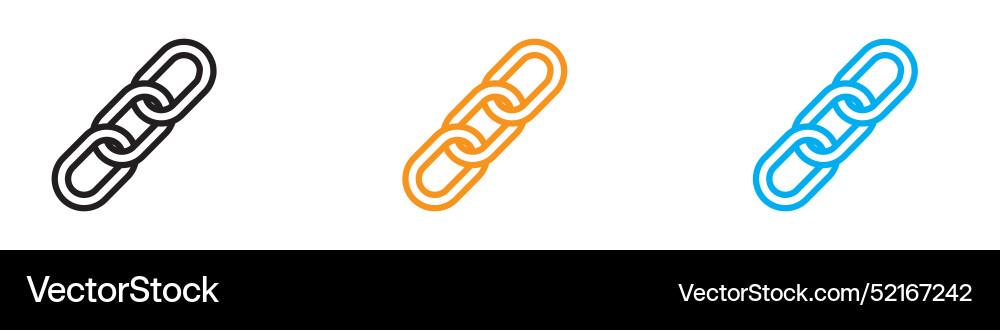 Link chain icon logo set collection for web app ui vector image
