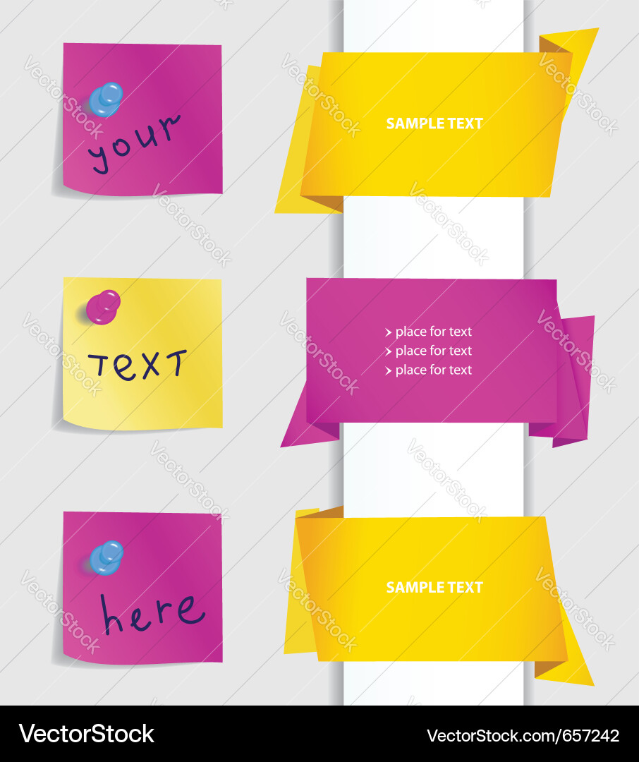 Notes and labels set Vector Image
