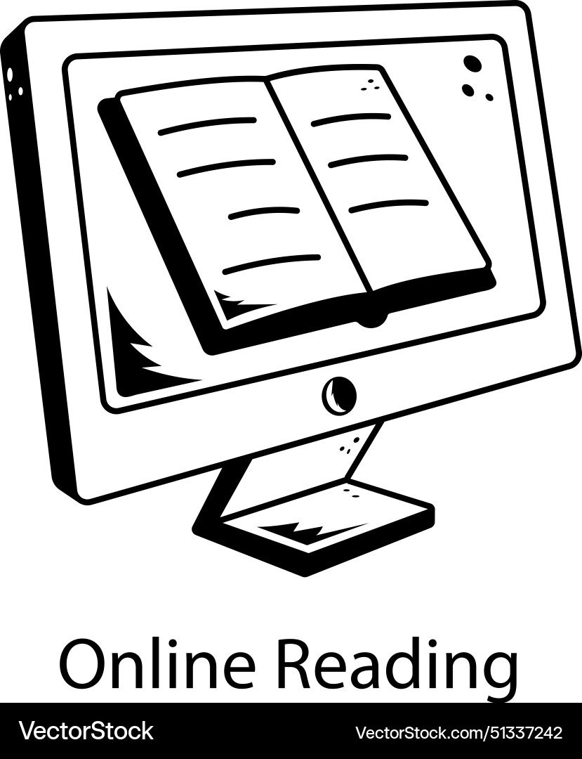 Online reading Royalty Free Vector Image - VectorStock