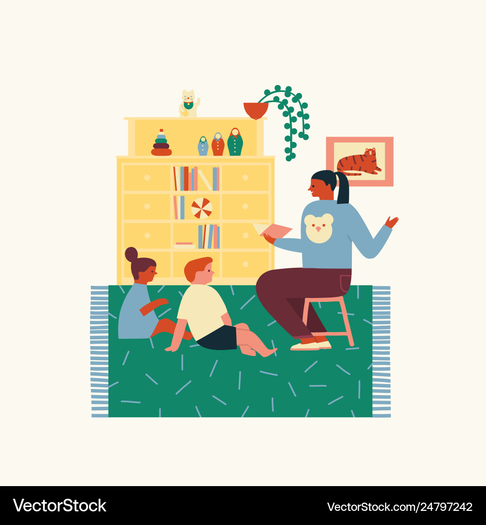 Preschool education children sitting in class room Preschool education children sitting in class room vector image