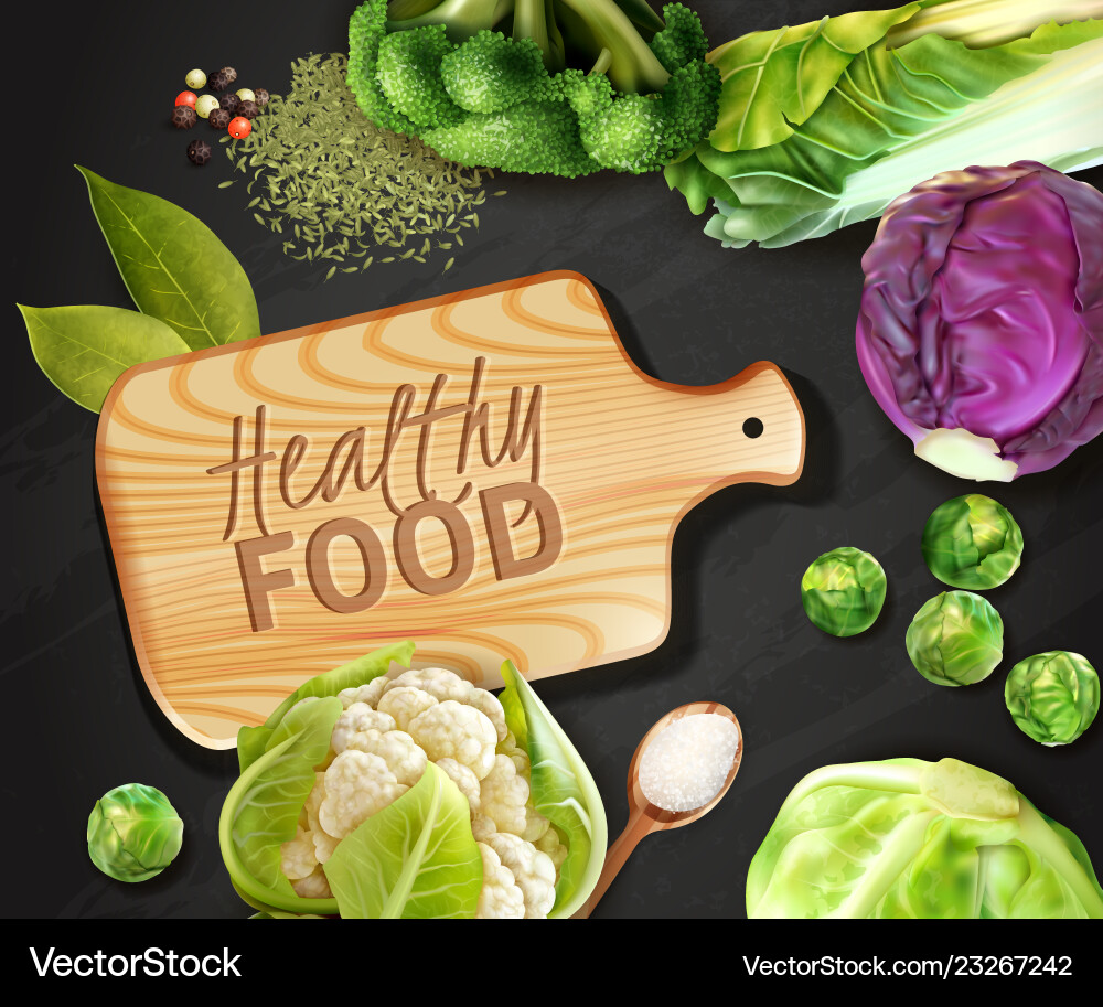 Realistic vegetables background Royalty Free Vector Image