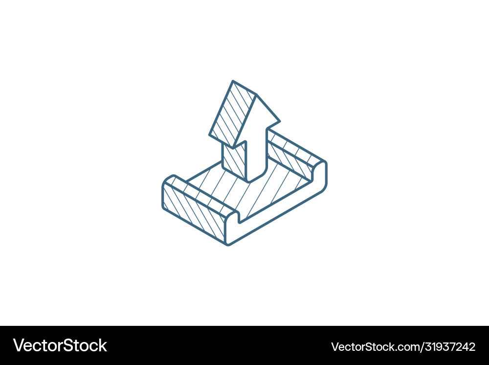 Unloading shipment isometric icon 3d line art Unloading shipment isometric icon 3d line art vector image