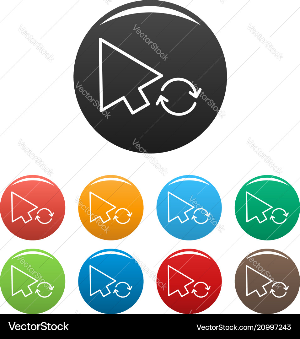 Arrow cursor loading icons set color Arrow cursor loading icons set color vector image