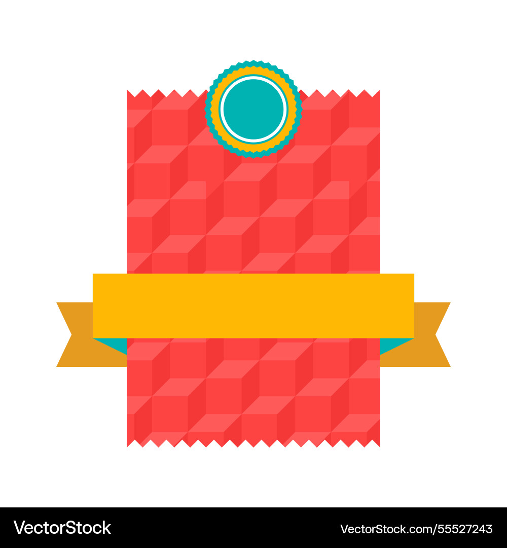 Badge with ribbon decorative abstract banner Vector Image