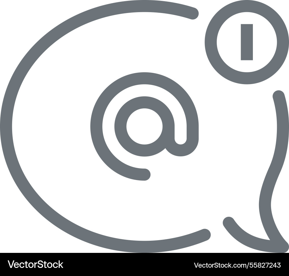 Email message flat line web icon concept vector image