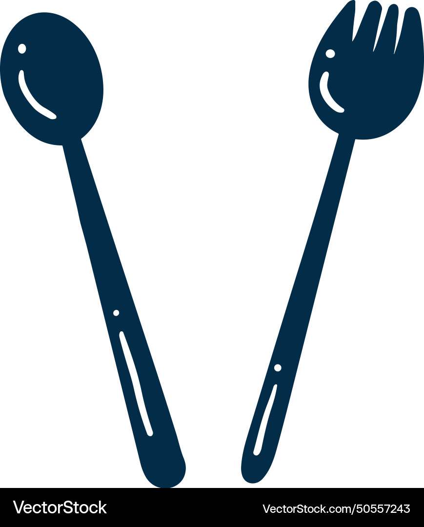 Isolate spoon and fork flat style on background Vector Image