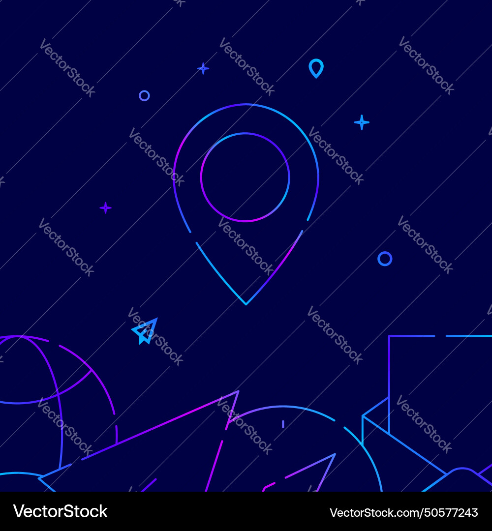 Map pin location gradient line icon Map pin location gradient line icon vector image