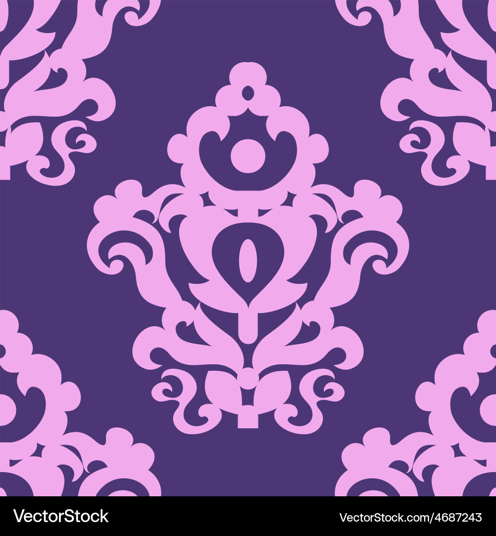 Seamless texture with a classic pattern in violet vector image