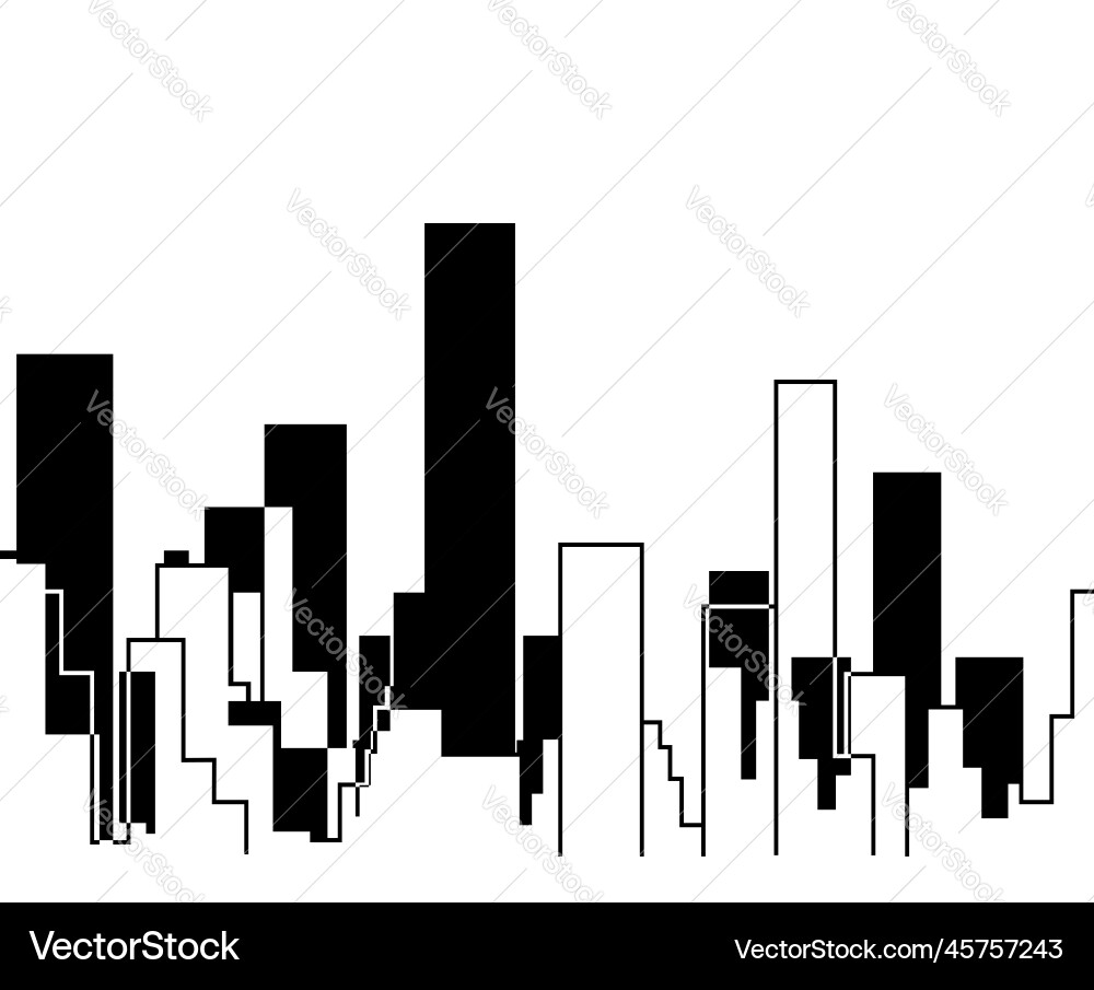 Silhouette of the cityscape skyline vector image