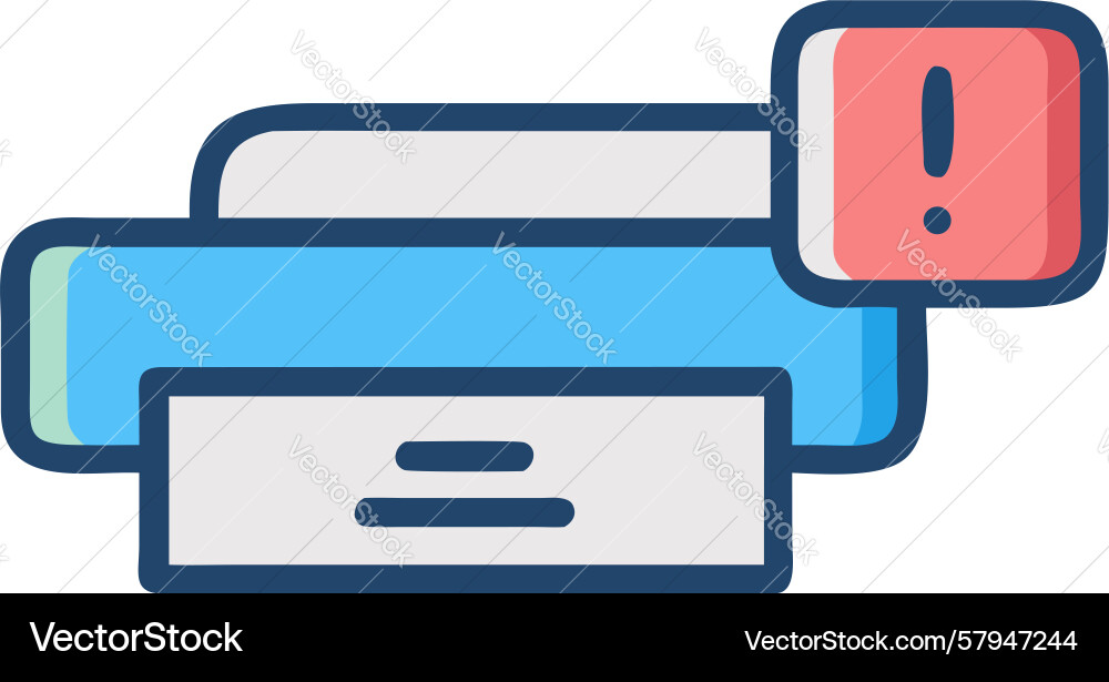 Alert Document Stack Icon Vector Image