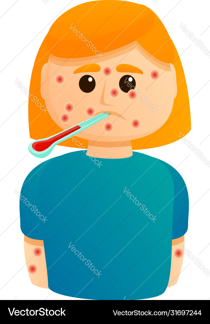 Chicken pox girl icon cartoon style Chicken pox girl icon cartoon style vector image