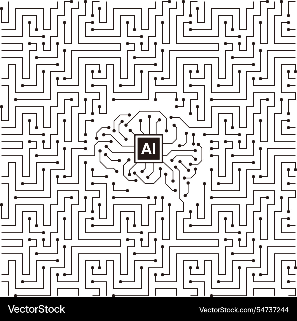 Circuit board texture background like maze Circuit board texture background like maze Vector Image