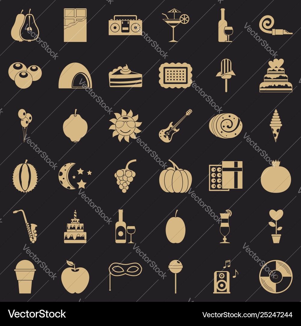 Disco icons set simple style Disco icons set simple style vector image