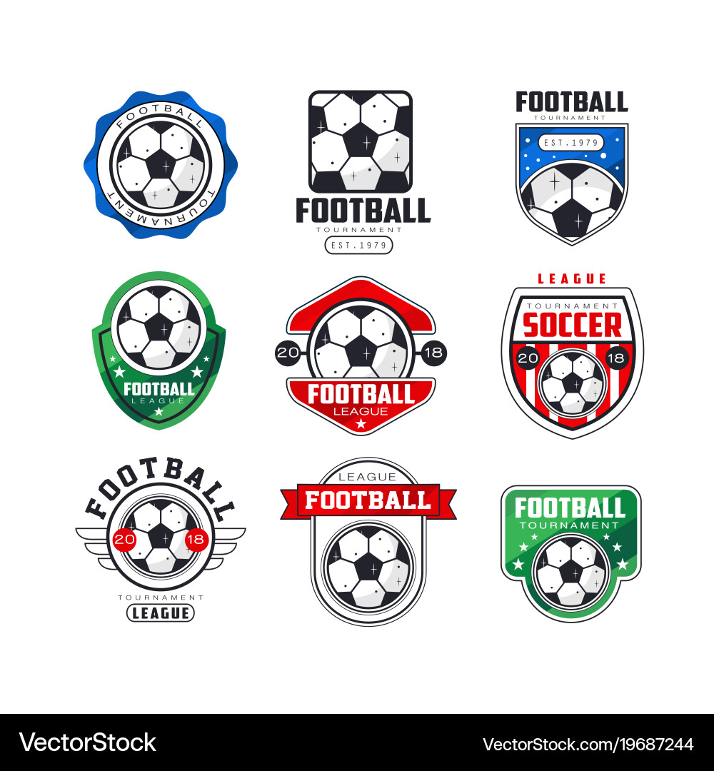 Football Tournament Logo Set Vector Image